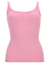 Msgm Tank Top In Viscosa In Pink