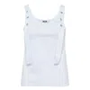 Msgm Tank Top With Button Stripes In White