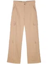 Msgm Beige Viscose Cargo Pants In Neutrals