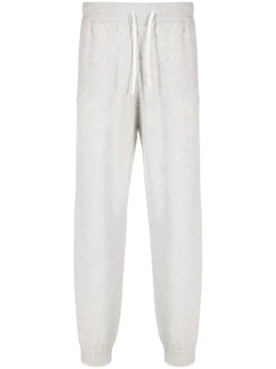 Msgm Tapered Knit Track Pants In White