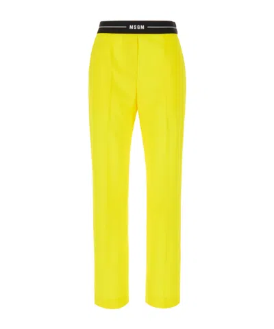 MSGM MSGM LOGO WAISTBAND TAPERED TROUSERS
