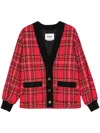 Msgm Tartan Check Pattern Jacket In Red