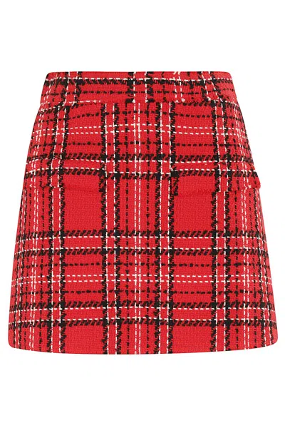 MSGM MSGM TARTAN PATTERN BERMUDA SHORTS