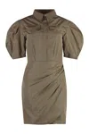 Msgm Technical Nylon Dress In Beige