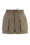 Msgm Persimmon Polyester Cargo Shorts In Green
