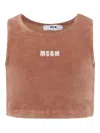 Msgm Terry-cloth Sleeveless Crop Top
