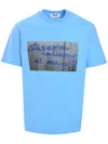 Msgm Text-print T-shirt In Blue