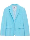 Msgm Textured Blazer In Blue