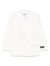 Msgm Double-breasted Blazer In White