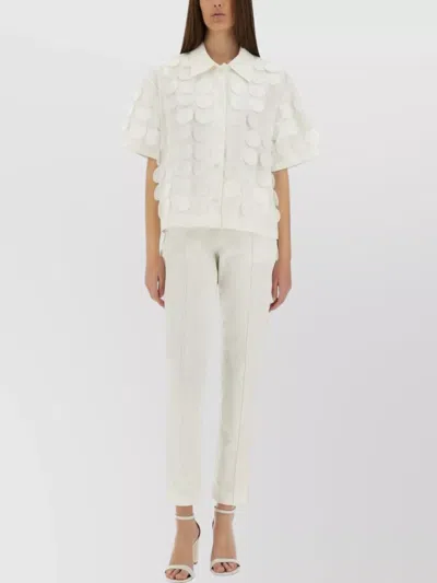 MSGM TEXTURED COTTON SHIRT SHORT SLEEVES