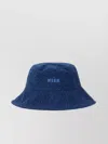 Msgm Textured Fabric Logo Brim Hat