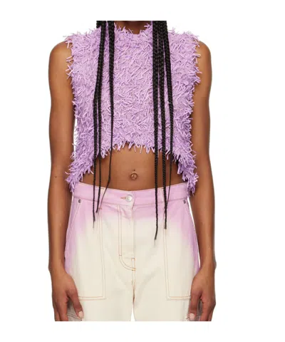 Msgm Textured-finish Knitted Top