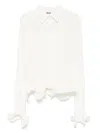 Msgm Textured-finish Shirt In White