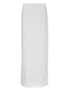 Msgm Textured Straight Skirt In White