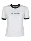 Msgm Printed Jersey T-shirt In Optic White