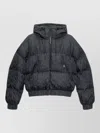 Msgm Themwave Hooded Down Jacket Oversized In Black