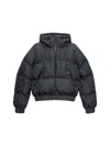 Msgm Themwave Hooded Down Jacket Oversized In Black