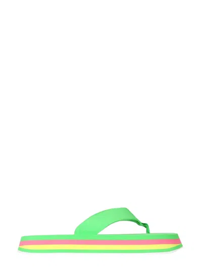 Msgm Thong Sandals In Green