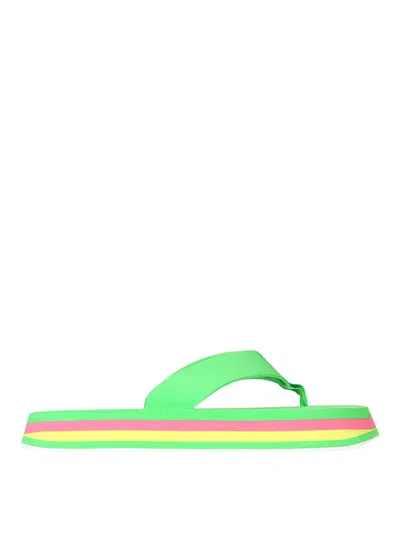 Msgm Thong Sandals In Green