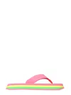 Msgm Thong Sandals With Striped Pattern In Pink
