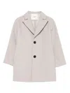 Msgm Three-button Lapel Coat In Neutral