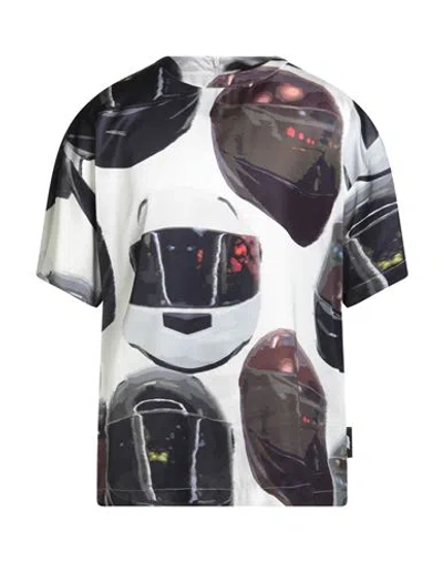 Msgm Tiago Alexandre X  Man T-shirt White Size 44 Viscose In Multi