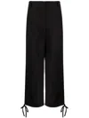 Msgm Tie-cuff Cropped Trousers In Black