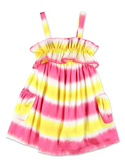 Msgm Kids' Tie-dye Cotton Dress In Pink