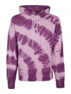Msgm Printed Sweatshirt With Micro Logo In Purple