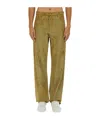 Msgm Distressed Denim Pants With Belt Loops In Green