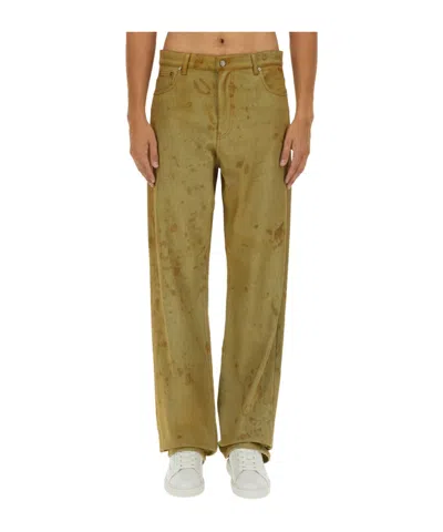 MSGM MSGM LOGO-PATCH TIE-DYED PRINTED JEANS