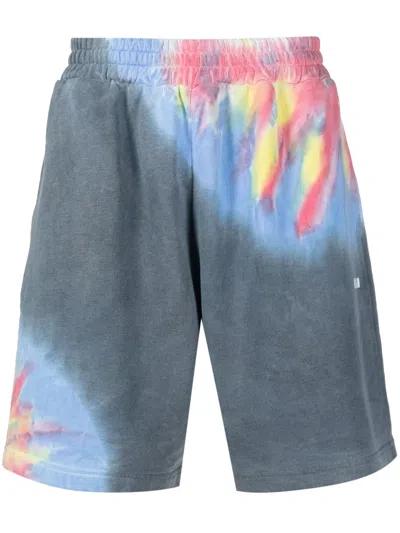 MSGM TIE-DYE PRINT COTTON SHORTS