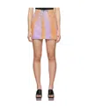 Msgm Purple & Orange Spray Paint Skirt In Nude