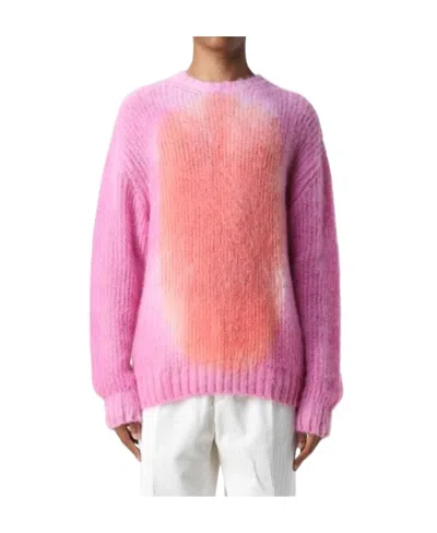 Msgm Tie-dye Ribbed Jumper In Pink