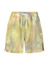 Msgm Tie-dyed French Cotton-terry Shorts In Nude