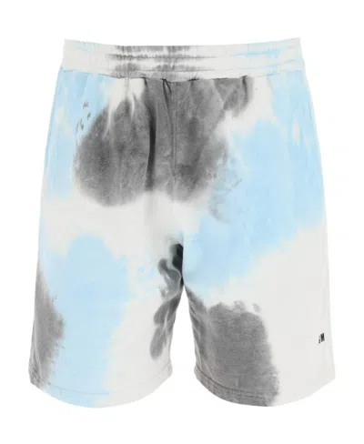 Msgm Tie-dyed Sports Shorts In Blue