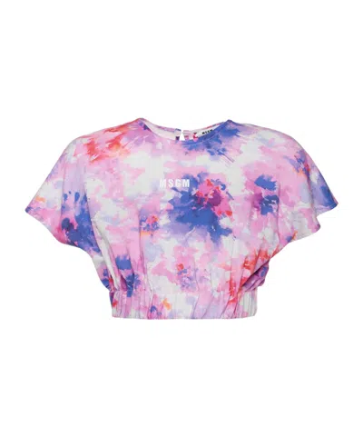 Msgm Tie-dyed T-shirt In Pink