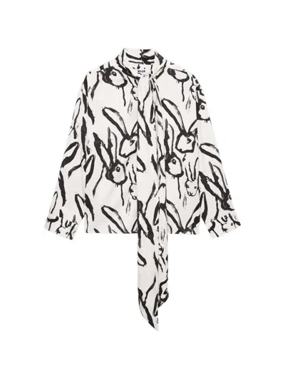 Msgm Tie Print Shirt In White