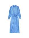 Msgm Tie-waist Patterned Dress In Blue