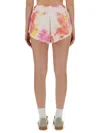 Msgm Tie-dyed Drawstring Bermuda Shorts In Multi