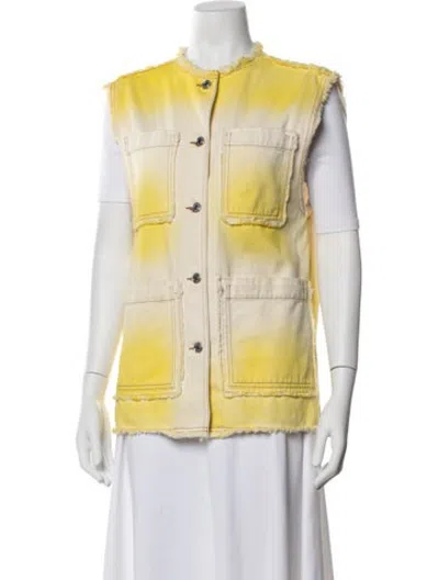 Pre-owned Msgm Tie-dye Print Vest In Yellow