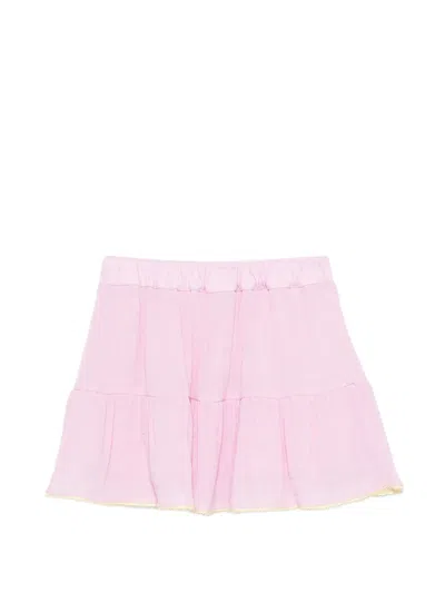 Msgm Kids' Tiered-hem Skirt In Pink