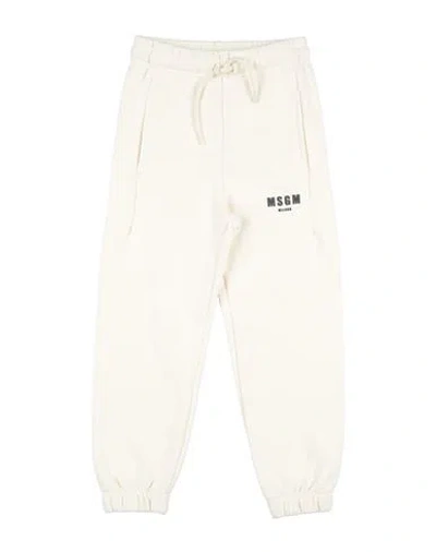 Msgm Babies'  Toddler Boy Pants Cream Size 4 Cotton In White