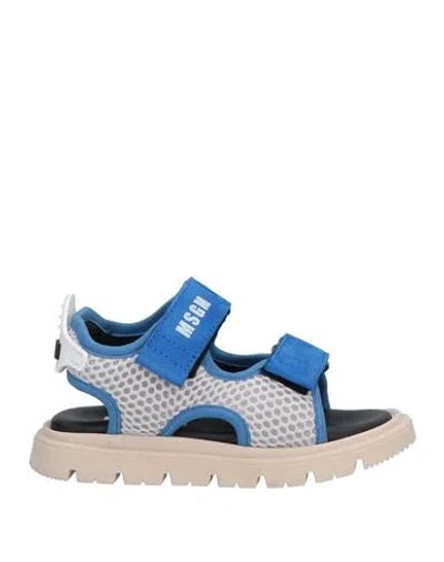 Msgm Babies'  Toddler Boy Sandals Bright Blue Size 9c Soft Leather, Textile Fibers