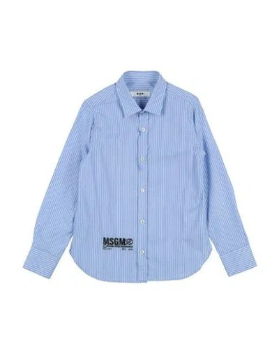 Msgm Babies'  Toddler Boy Shirt Sky Blue Size 6 Cotton
