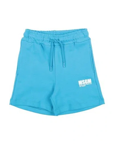 Msgm Babies'  Toddler Boy Shorts & Bermuda Shorts Azure Size 6 Cotton In Blue