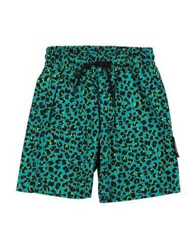Msgm Babies'  Toddler Boy Shorts & Bermuda Shorts Turquoise Size 6 Cotton In Green