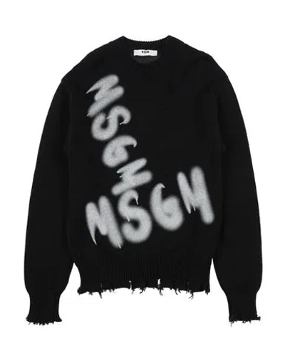 Msgm Babies'  Toddler Boy Sweater Black Size 6 Virgin Wool, Acrylic