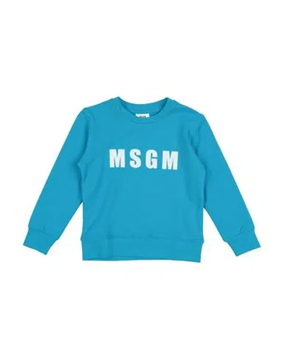 Msgm Babies'  Toddler Boy Sweatshirt Azure Size 5 Cotton In Blue