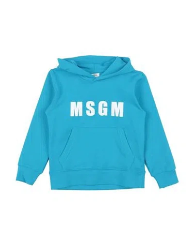 Msgm Babies'  Toddler Boy Sweatshirt Azure Size 5 Cotton In Blue